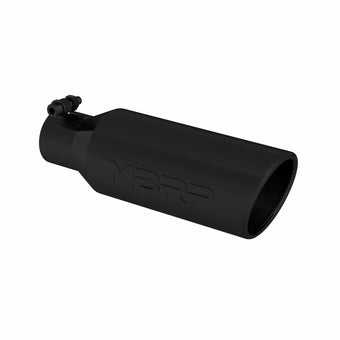 compare product MBRP Universal Tip 4in O.D. Angled Rolled End 2.5in inlet 12in length Black