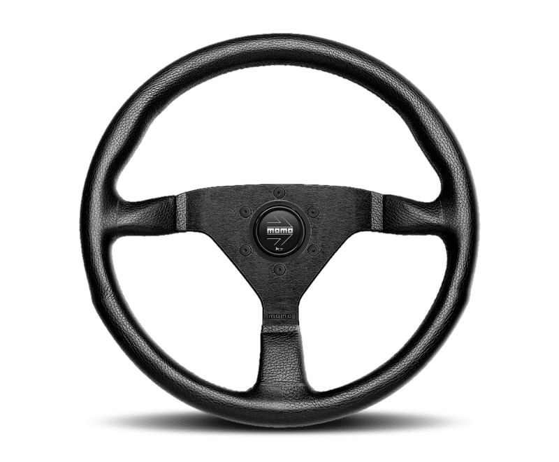 Momo Montecarlo Steering Wheel 350 mm - Black Leather/Red Stitch/Black Spokes - My Store