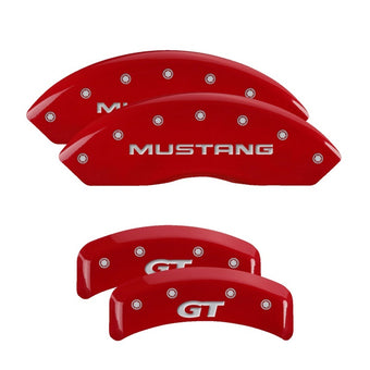 compare product MGP 4 Caliper Covers Engraved Front Mustang Engraved Rear SN95/GT Red finish silver ch