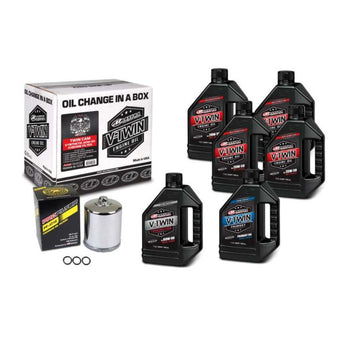 compare product Maxima V-Twin Oil Change Kit Synthetic w/Chrome Filter Twin Cam