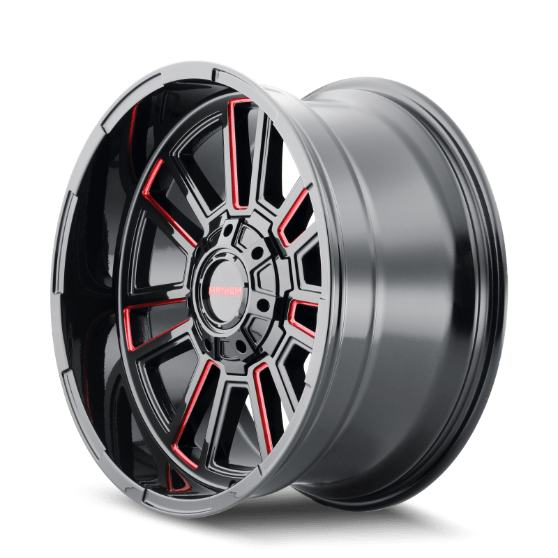Mayhem 8115 Apollo 20x9 / 8x165.1 BP / 18mm Offset / 125.2mm Hub Black w/ Prism Red Wheel - My Store