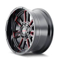 Mayhem 8115 Apollo 20x9 / 8x165.1 BP / 18mm Offset / 125.2mm Hub Black w/ Prism Red Wheel - My Store