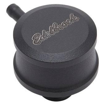 compare product Edelbrock PCV for Valve Cover Aluminum Round Push In w/ 90-Degree Port Breather Look