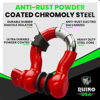 Rhino USA 3/4In D - Ring Shackle Set (2 - Pack)(Red) - My Store