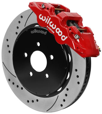 compare product Wilwood AERO6 Front Brake Kit 14.00 Drilled & Slotted 94-04 Ford Mustang Cobra Red w/Lines