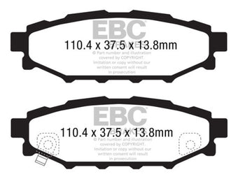 compare product EBC 12+ Subaru BRZ 2.0 (solid rear rotors) Greenstuff Rear Brake Pads