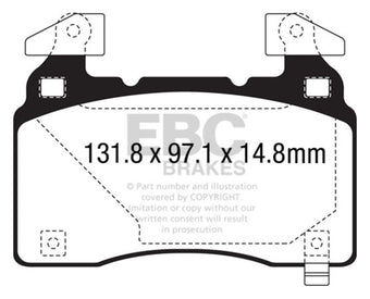 compare product EBC 12+ Tesla Model S Electric Greenstuff Front Brake Pads