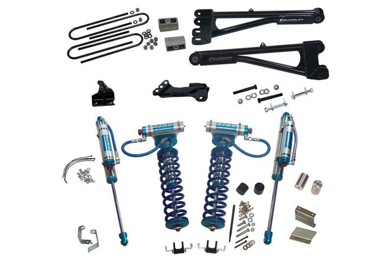 Superlift 11 - 16 Ford F - 250/F - 350 SD 4WD 4in Lift Kit w/Repl Radius Arms & King Coilovers Rear Shocks - My Store
