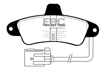 compare product EBC 95-00 Ford Contour 2.0 Ultimax2 Rear Brake Pads