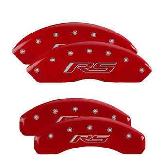 compare product MGP 4 Caliper Covers Engraved Front & Rear Gen 5/RS Red finish silver ch