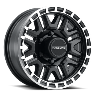 compare product Raceline 953BM Krank 15x6in / 6x139.7 BP / 0mm Offset / 4.25mm Bore - Black & Machined Wheel