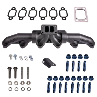 compare product ATS Diesel 98.5-02 5.9L Cummins T3 3-Piece Pulse Flow Exhaust Manifold Kit w/ Gaskets & Hardware
