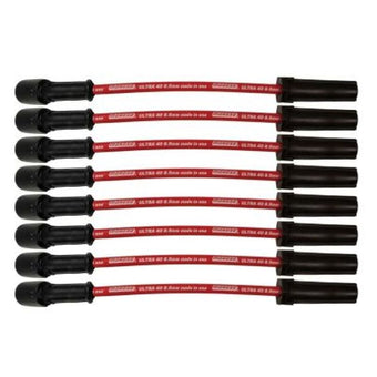 compare product Moroso GM LS/LT 8.5mm Ultra 40 11in Long Wire Set w/o Alum Heatshield - Red