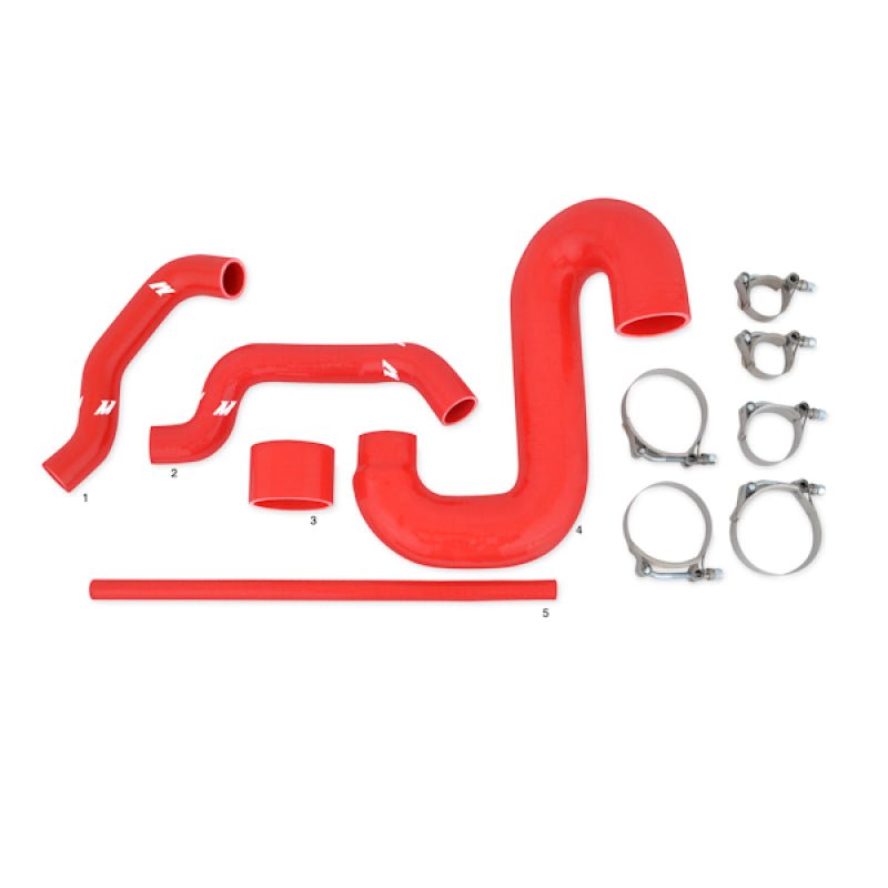 Mishimoto Subaru 02 - 07 WRX/04 - 07 STi Top - Mount Intercooler Kit - Powder Coated Silver & Red Hoses - My Store