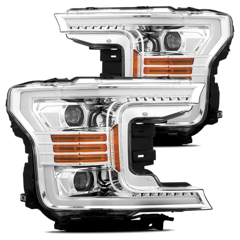 AlphaRex 18 - 19 Ford F - 150 PRO - Series Projector Headlights Plank Style Chrm w/Activ Light/Seq Signal - My Store