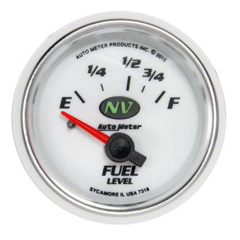compare product Autometer NV Gauge Fuel Level 2 1/16in 16e To 158f Elec NV