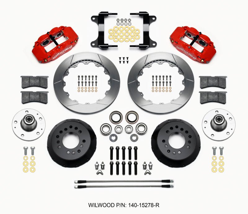 Wilwood Narrow Superlite 6R Front Hub Kit 12.88in Red 82 - 92 Camaro//Firebird - My Store