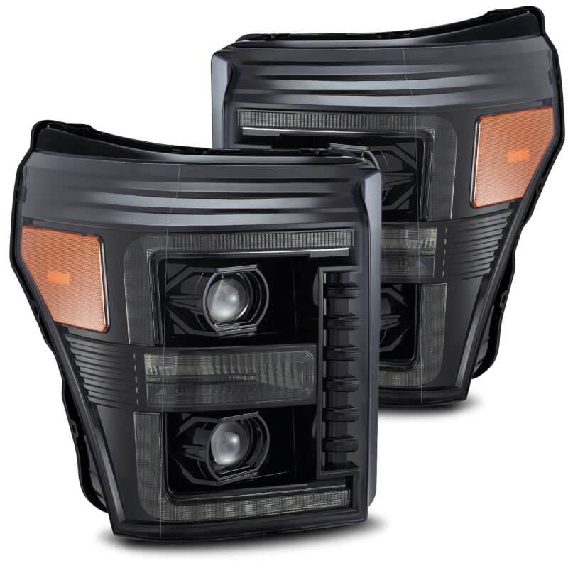 AlphaRex 11 - 16 Ford F - 350 SD LUXX LED Proj Headlights Plank Style Alpha Blk w/Activ Light/Seq Signal - My Store