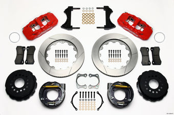 compare product Wilwood AERO4 Rear P-Brake Kit 14.00in Red Big Ford New Style 2.36in Offset