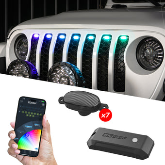 compare product XK Glow XKmax Pre-Runner Style RGBW LED Grill Pods - 7pc