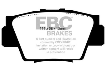 compare product EBC 91-96 Acura NSX 3.0 Redstuff Rear Brake Pads