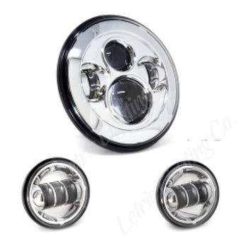 compare product Letric Lighting 7in LED Headlight W/Passing Lamps Chrome