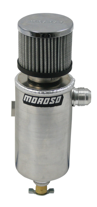 compare product Moroso Breather Tank/Catch Can -12An Male Fitting - Roll Bar Mount - Aluminum