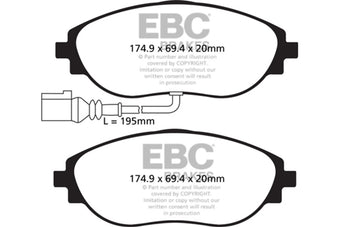 compare product EBC 2015+ Volkswagen GTI/Golf R (Mk7) Bluestuff Front Brake Pads