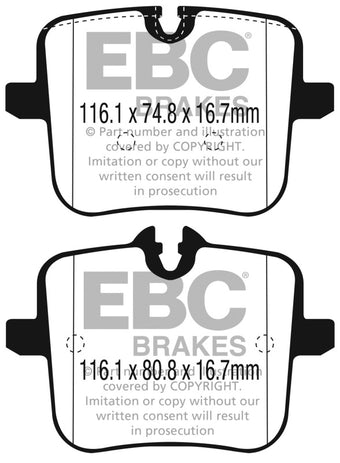 compare product EBC 2018+ BMW M5 4.4TT (F90) Redstuff Rear Brake Pads
