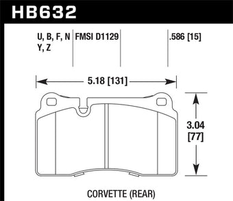 compare product Hawk 14-15 Chevrolet Camaro 7.0L Z28 (Incl.Pad Wear Sensor) Rear ER-1 Brake Pads