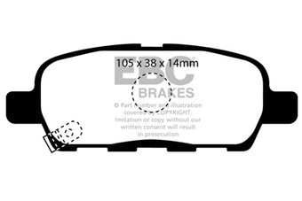 compare product EBC 07-08 Infiniti G35 3.5 Sport Bluestuff Rear Brake Pads