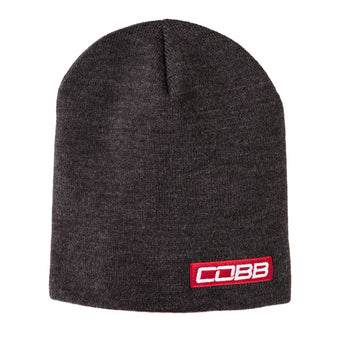 compare product Cobb Tuning Bar Logo Knit Beanie - Gray w/Red Logo 8in. Tall OS