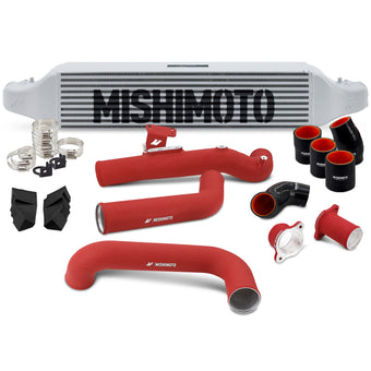 compare product Mishimoto 2022+ Honda Civic 1.5T Intercooler Kit - Silver Intercooler - Red Pipes