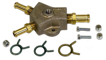 compare product Moroso Universal Fuel Block Kit - 1/2in Hose Inlet w/Two 3/8in Hose Outlets