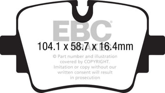compare product EBC 13+ Jaguar F-Type (Cast Iron Rotors Only) 3.0 Supercharged (340) Redstuff Rear Brake Pads