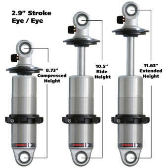 compare product Ridetech HQ Series CoilOver Shock 2.9in Travel 2.5in Coil Eye/Eye Mounting 8.725inx11.625in