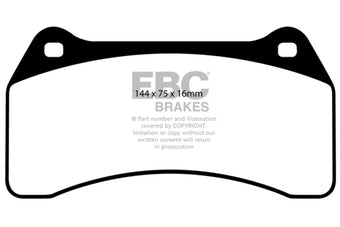 compare product EBC 03-06 Jaguar XJR 4.2 Supercharged Redstuff Front Brake Pads