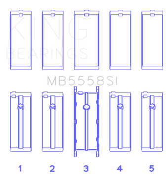 compare product King Engine Bearings Ford R6A/114Ci 1.9L/121Ci 2.0L (Size +0.50mm) Main Bearing Set