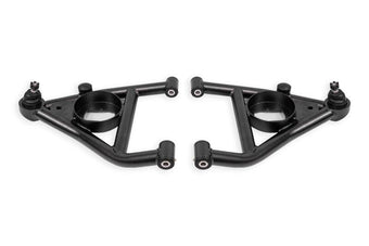 compare product BMR 67-69 Chevrolet Camaro w/Rear Bump Stops Lower A-Arms w/STD Ball Joint Delrin - Black Hammertone