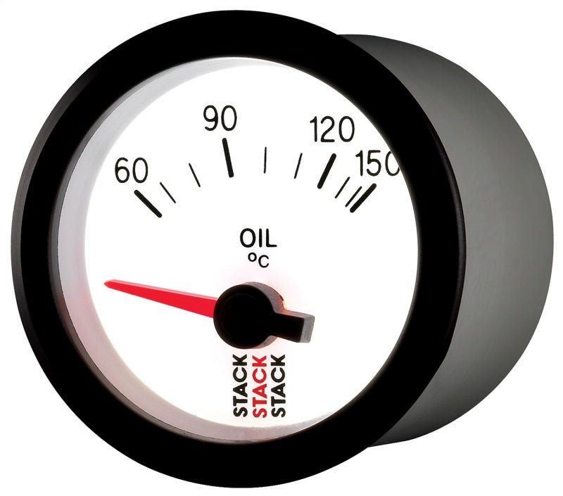 Autometer Stack 52mm 60 - 150 Deg C M10 Male Electric Oil Temp Gauge - White - My Store