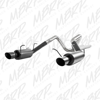 compare product MBRP 11-14 Ford Mustang GT 5.0L 3in Cat Back Dual Split Rear Street Version 4in Tips - Black