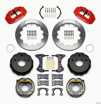 compare product Wilwood Narrow Superlite 4R Rear P-Brk Kit 12.88in Red Small Ford 2.36in Off Bronco 5 x 5.50