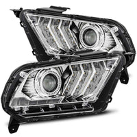 AlphaRex 10 - 12 Ford Mustang LUXX LED Proj Headlights Plank Style Chrome w/Activ Light/Seq Signal - My Store