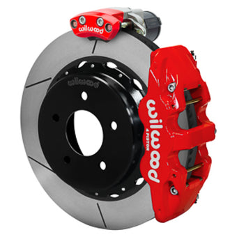 compare product Wilwood 88-98 GM C1500 Aero4 Rear Electronic Parking Brake Kit 14in Rotor 3.25in Offset - Red