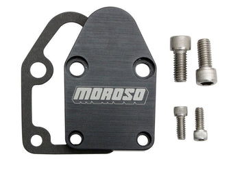 compare product Moroso Chevrolet Small Block Fuel Pump Block-Off Plate w/Gaskets - Billet Aluminum