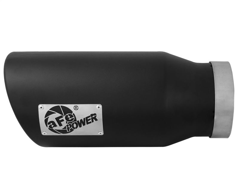 aFe POWER MACH Force - Xp 5in 304 Stainless Steel Exhaust Tip 5In x 7Out x15Lin Bolt - On Right - Blk - My Store
