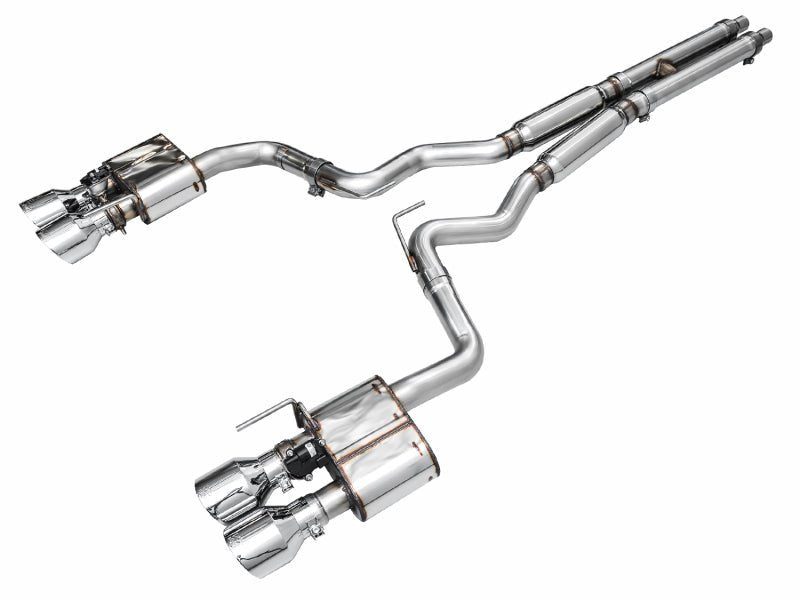 AWE Tuning 21 - 23 Ford Mustang Mach 1 SwitchPath Cat - Back Exhaust w/ Quad Chrome Silver Tips - My Store