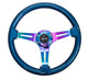 NRG Classic Wood Grain Steering Wheel (350mm) Blue Pearl/Flake Paint w/Neochrome 3 - Spoke Center - My Store