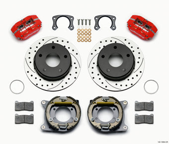 compare product Wilwood Dynapro Lug Mount P/S Park Brake Kit Drilled Red Big Ford New 2.38in Off Bronco 5 x 5.50