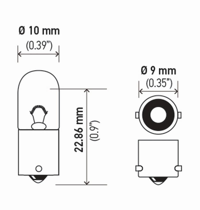 Hella Bulb 3893 12V 4W Ba9S T275 (2) - My Store